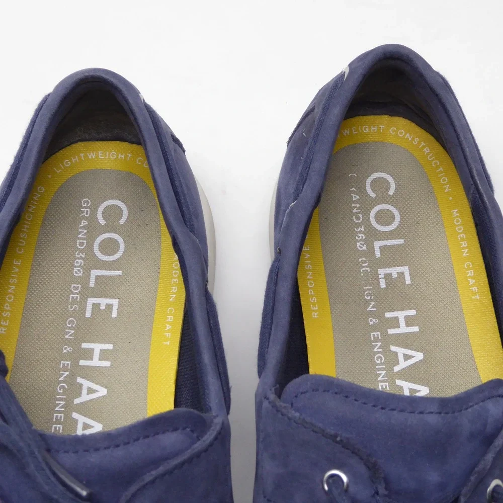 Cole Haan Mens Grand Atlantic Boat Shoes Blue Suede C36080 Size 9.5 M